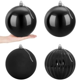 VidaXL Zestaw bombek choinkowych XXL 4 szt. Czarny śr. 20 cm