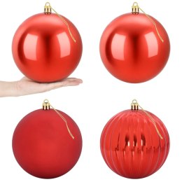 VidaXL Zestaw bombek choinkowych XXL 4 szt. czerwony śr. 20 cm