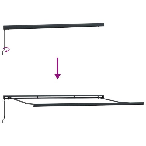VidaXL Zwijana markiza, antracytowa, 4x3 m, tkanina i aluminium