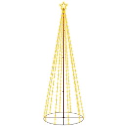 VidaXL Choinka stożkowa, 310 ciepłych białych LED, 100x300 cm