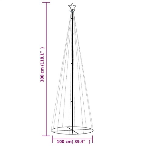 VidaXL Choinka stożkowa, 310 zimnych białych LED, 100x300 cm