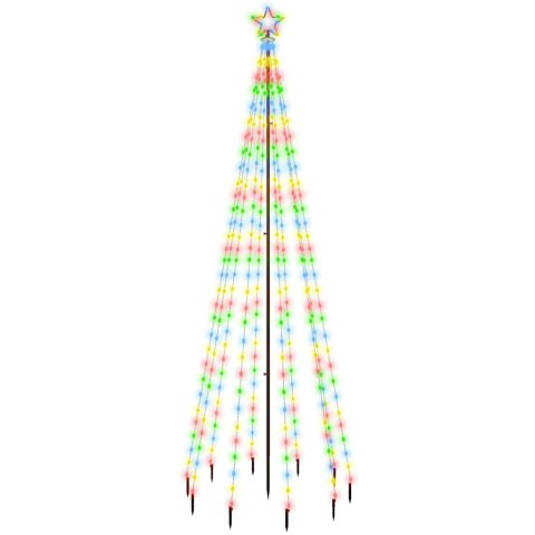 VidaXL Choinka z kołkiem gruntowym, 310 kolorowych LED, 300 cm