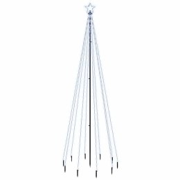 VidaXL Choinka z kołkiem gruntowym, 310 zimnych białych LED, 300 cm