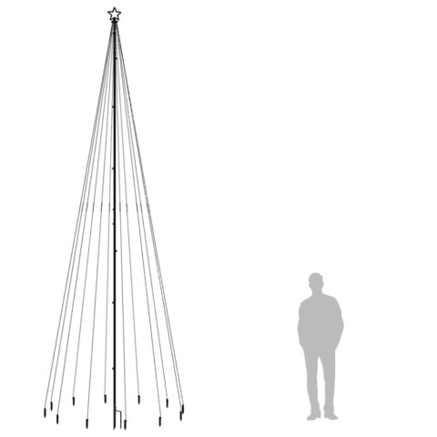 VidaXL Choinka z kołkiem gruntowym, 732 niebieskie LED, 500 cm