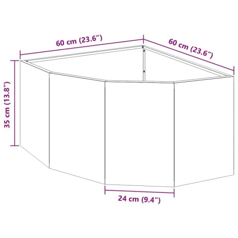 VidaXL Doniczka Różnorożna antracytowy 60 x 60 x 35 cm Stal