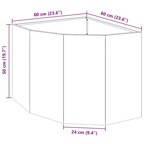 VidaXL Doniczka Różnorożna antracytowy 60 x 60 x 50 cm Stal