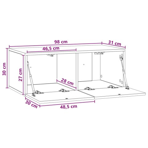 VidaXL Szafka RTV montowana na ścianie 98 x 31 cm Szary Sonoma