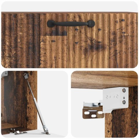 VidaXL Szafka RTV montowana na ścianie Stare drewno 78,5 x 31 x 30 cm