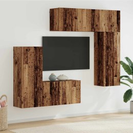 VidaXL Unit ścienny do telewizora 5 szt. 100 x 30 x 41 cm Stare drewno