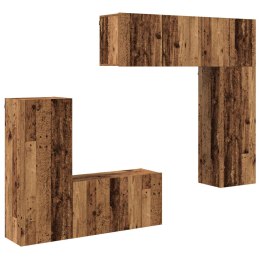 VidaXL Unit ścienny do telewizora 5 szt. 100 x 30 x 41 cm Stare drewno
