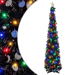 VidaXL Choinka LED pop-up z gwiazdą na czubku 120 cm 50 LED PET Czarny