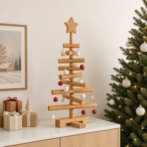 VidaXL Drewniana choinka KOTKA 60 cm Lite drewno sosnowe
