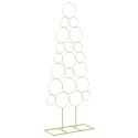 VidaXL Metalowa choinka świąteczna KUOPIO 125 cm Stal złoty