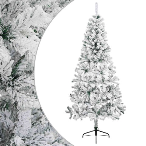 VidaXL Sztuczna choinka 210 cm PVC i stal Zielony i Biały