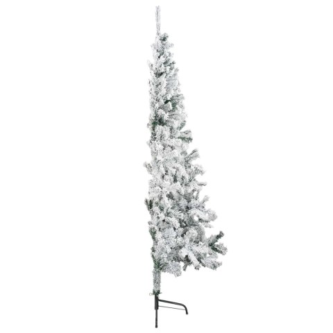 VidaXL Sztuczna choinka 210 cm PVC i stal Zielony i Biały