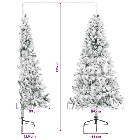VidaXL Sztuczna choinka 210 cm PVC i stal Zielony i Biały