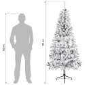 VidaXL Sztuczna choinka 210 cm PVC i stal Zielony i Biały