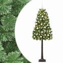 VidaXL Sztuczna choinka na zawiasach z bombkami 150 cm 150 LED