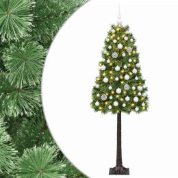 VidaXL Sztuczna choinka na zawiasach z bombkami 150 cm 150 LED