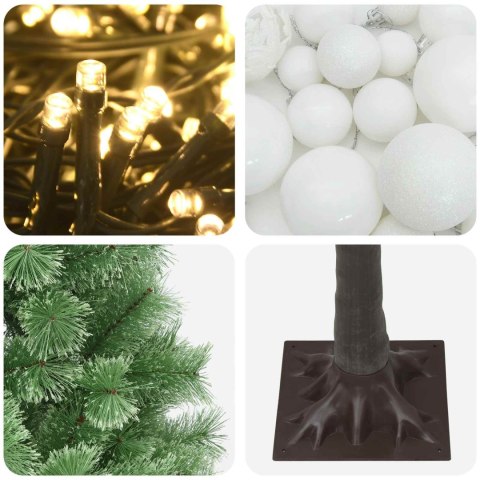 VidaXL Sztuczna choinka na zawiasach z bombkami 150 cm 150 LED