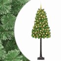 VidaXL Sztuczna choinka na zawiasach z bombkami 150 cm 150 LED