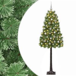 VidaXL Sztuczna choinka na zawiasach z bombkami 150 cm 150 LED