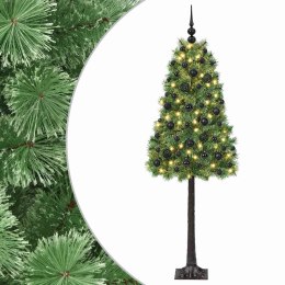 VidaXL Sztuczna choinka na zawiasach z bombkami 150 cm 150 LED