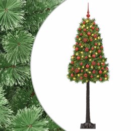 VidaXL Sztuczna choinka na zawiasach z bombkami 150 cm 150 LED