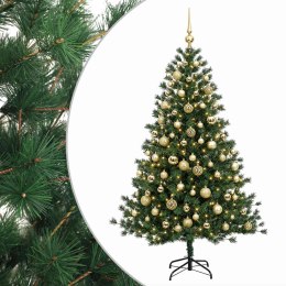 VidaXL Sztuczna choinka z bombką 180 cm 300 LED Ciepła biel