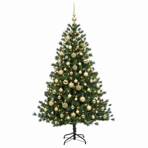 VidaXL Sztuczna choinka z bombką 180 cm 300 LED Ciepła biel