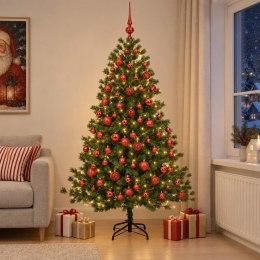 VidaXL Sztuczna choinka z bombką 180 cm 300 LED Ciepła biel