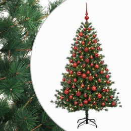 VidaXL Sztuczna choinka z bombką 180 cm 300 LED Ciepła biel