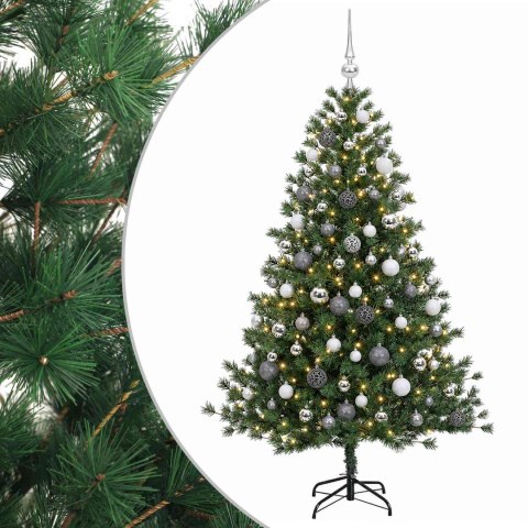 VidaXL Sztuczna choinka z bombką 180 cm 300 LED Ciepła biel