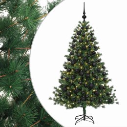 VidaXL Sztuczna choinka z bombką 180 cm 300 LED Ciepła biel