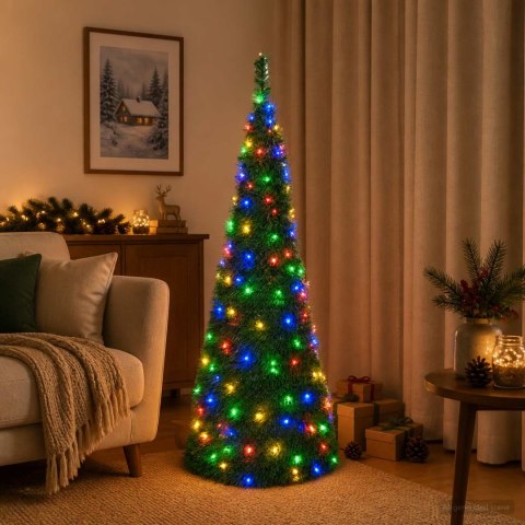VidaXL Choinka pop up LED 120 cm 50 LED PVC zielony