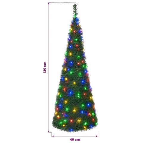 VidaXL Choinka pop up LED 120 cm 50 LED PVC zielony