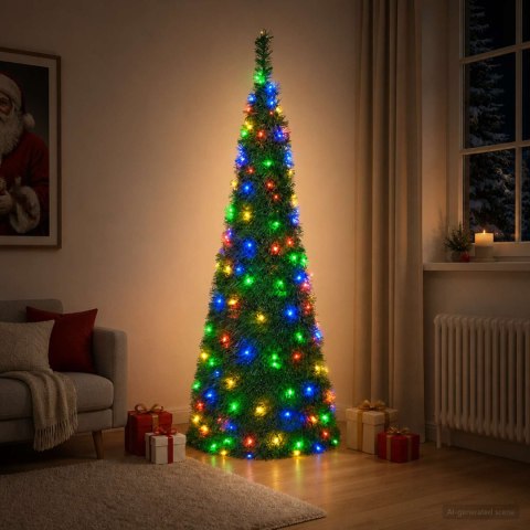 VidaXL Choinka pop up LED 180 cm 150 LED PVC zielony
