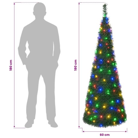 VidaXL Choinka pop up LED 180 cm 150 LED PVC zielony