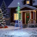 VidaXL Choinka stożkowa LED 180 cm 250 LED RGB Stal Biały