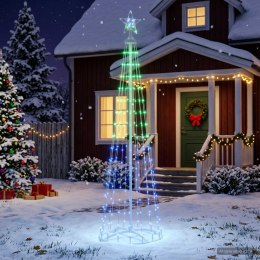 VidaXL Choinka stożkowa LED 180 cm 250 LED RGB Stal Biały
