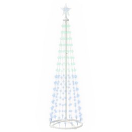 VidaXL Choinka stożkowa LED 180 cm 250 LED RGB Stal Biały