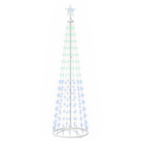 VidaXL Choinka stożkowa LED 180 cm 250 LED RGB Stal Biały