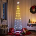 VidaXL Choinka stożkowa LED 180 cm 250 LED RGB Stal Biały
