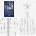 VidaXL Choinka stożkowa LED 180 cm 250 LED RGB Stal Biały