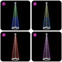 VidaXL Choinka stożkowa LED 180 cm 250 LED RGB Stal Biały