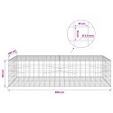 VidaXL Gabion z drutu 3,5 mm i siatką 10x10 cm 200x100x50 cm