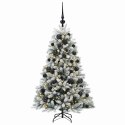 VidaXL Sztuczna choinka z bombkami 120 cm 150 LED Ciepła biel