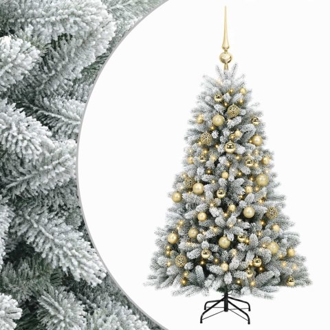 VidaXL Sztuczna choinka z bombkami 120 cm 150 LED Ciepła biel