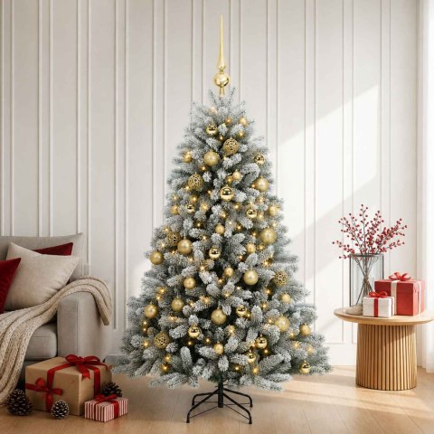 VidaXL Sztuczna choinka z bombkami 120 cm 150 LED Ciepła biel