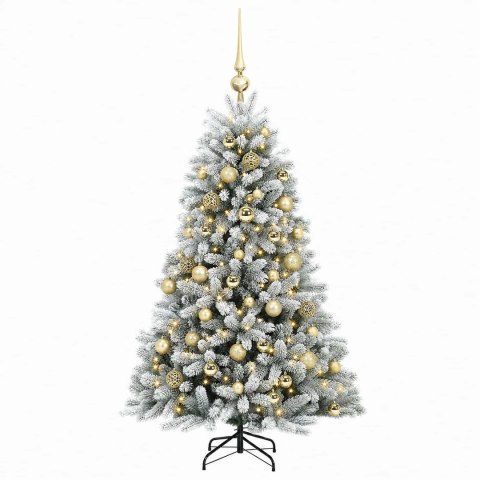VidaXL Sztuczna choinka z bombkami 120 cm 150 LED Ciepła biel